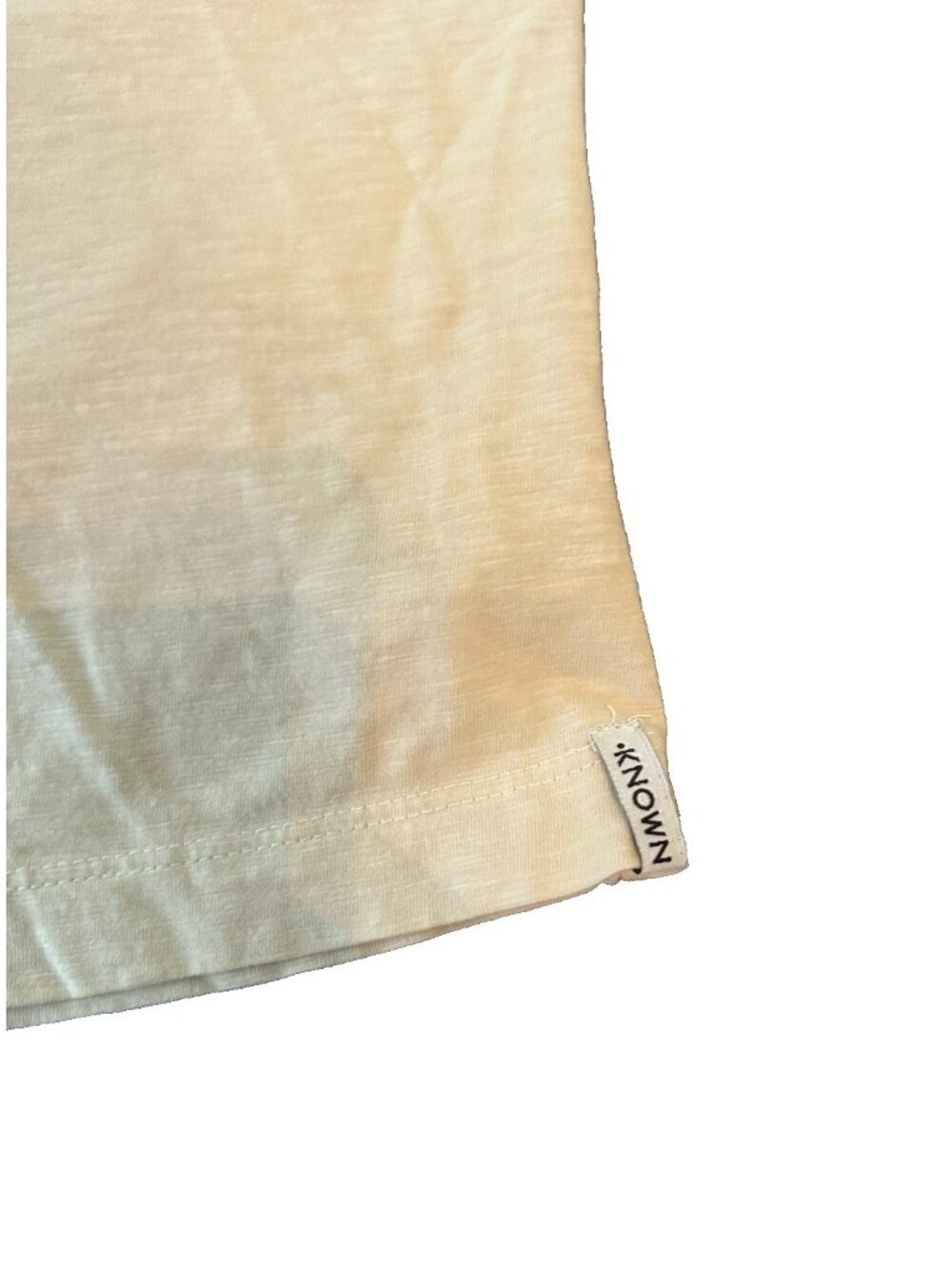 Known Supply 100% Organic Cotton Collared Boxy Crop Top Womens L Beige Oversized - Picture 4 of 7
